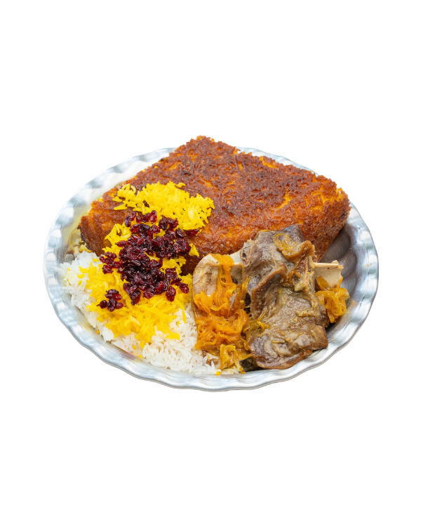 تهچین مرغ و بادمجون با گوشت گوسفندی — ایرانی — دسپخت مامان شاهرود