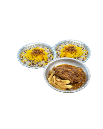 عدس پلو با گردن گوسفندی
